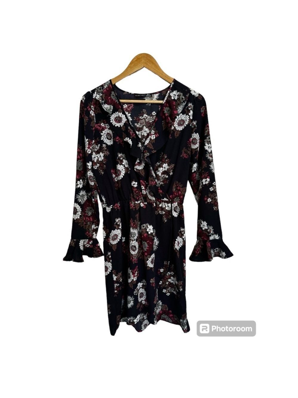 Black Tape Floral Dress -Size S